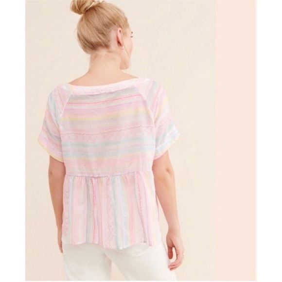 Anthropologie Letty Embroidered Babydoll Blouse Size Medium New With Tags - Picture 7 of 10